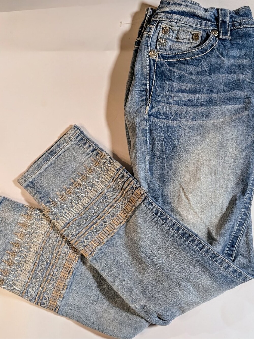 Miss Me Signature Cuffed Skinny Jeans Size 29
